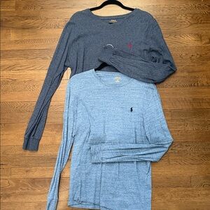 Men's Polo Ralph Lauren Long Sleeve Knit Top - Blue & Heather Navy